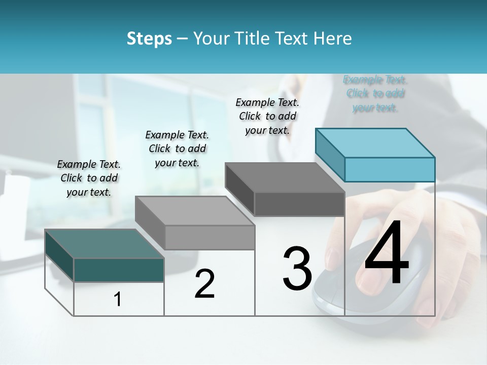 A Woman Using A Computer Mouse And Keyboard PowerPoint Template