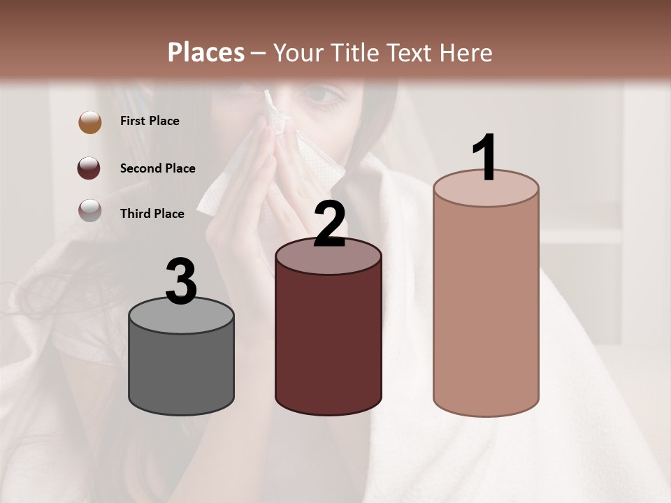 A Woman Wrapped In A Blanket Is Sitting On A Couch PowerPoint Template