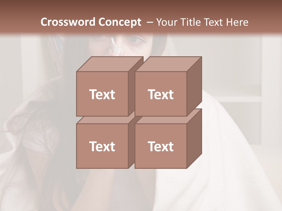 A Woman Wrapped In A Blanket Is Sitting On A Couch PowerPoint Template