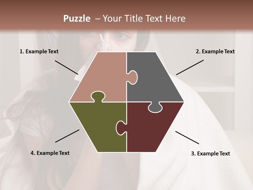 A Woman Wrapped In A Blanket Is Sitting On A Couch PowerPoint Template