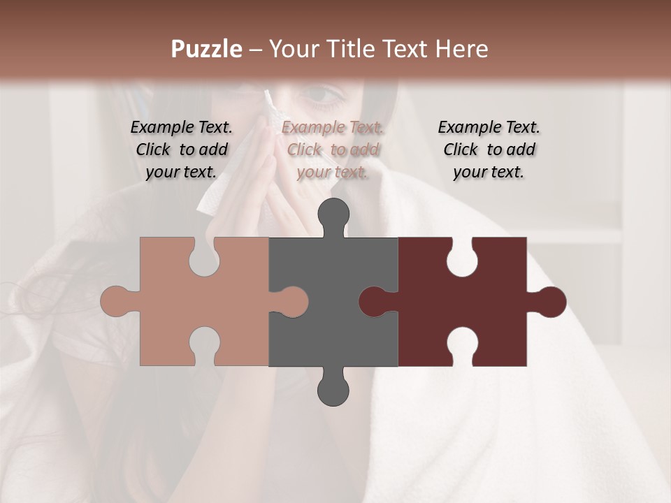 A Woman Wrapped In A Blanket Is Sitting On A Couch PowerPoint Template