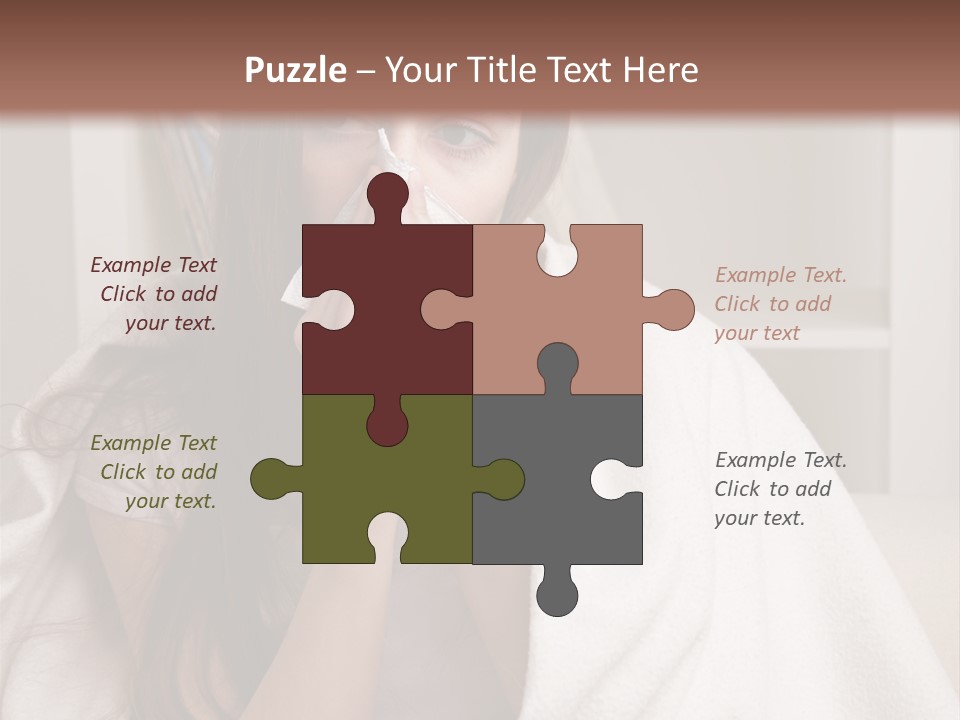 A Woman Wrapped In A Blanket Is Sitting On A Couch PowerPoint Template