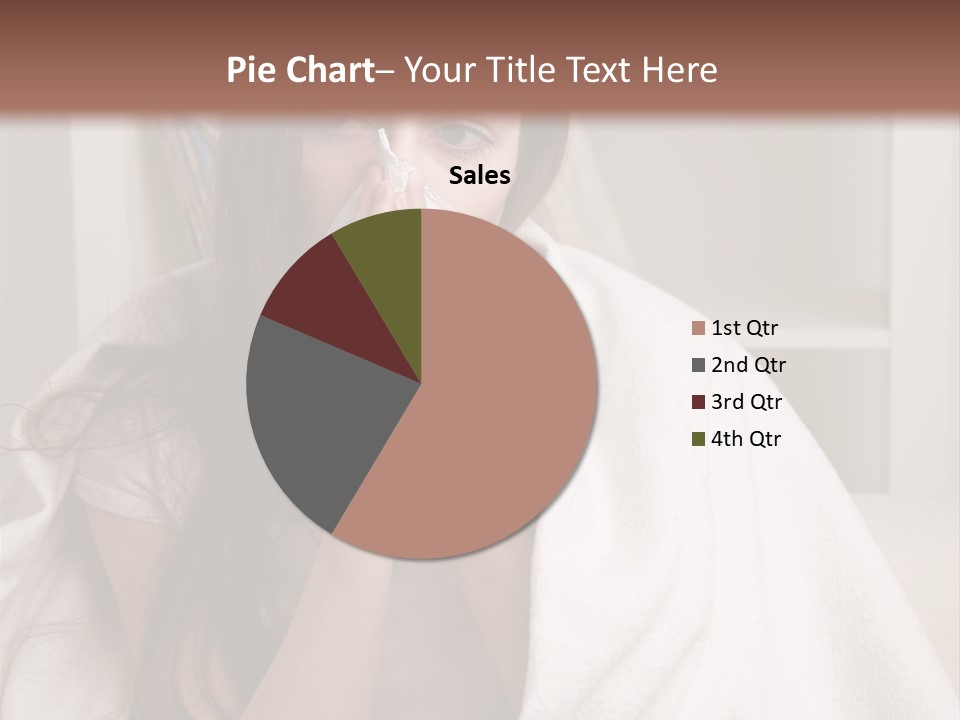 A Woman Wrapped In A Blanket Is Sitting On A Couch PowerPoint Template