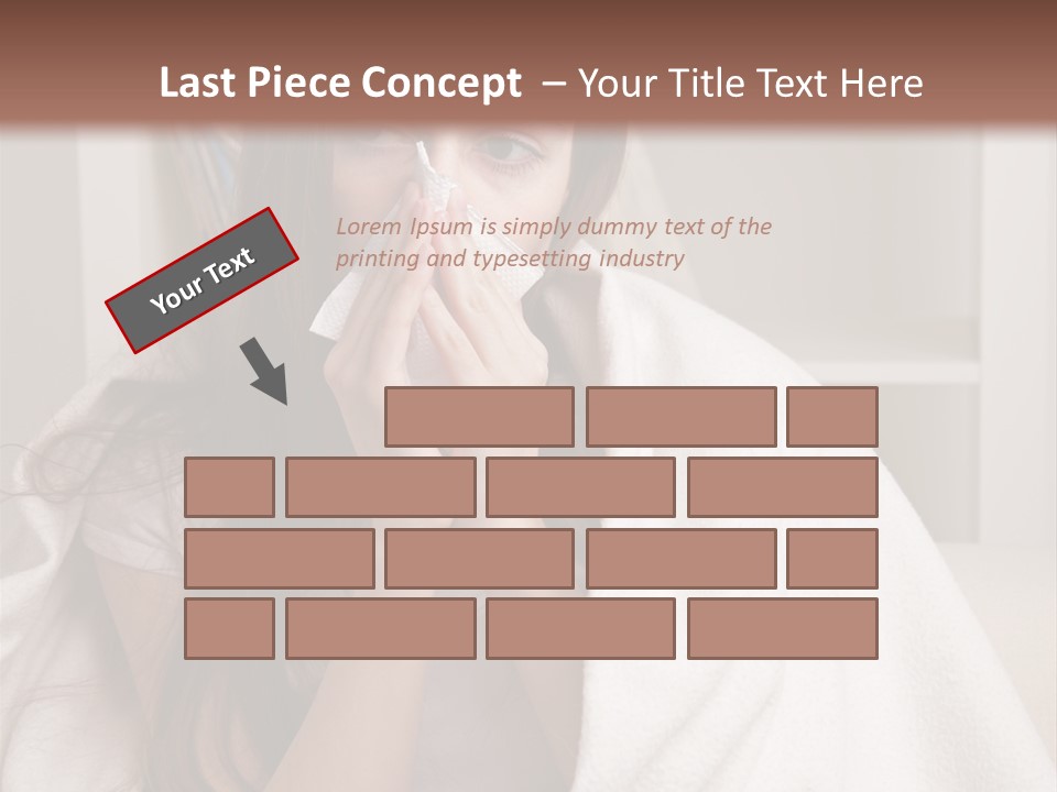 A Woman Wrapped In A Blanket Is Sitting On A Couch PowerPoint Template