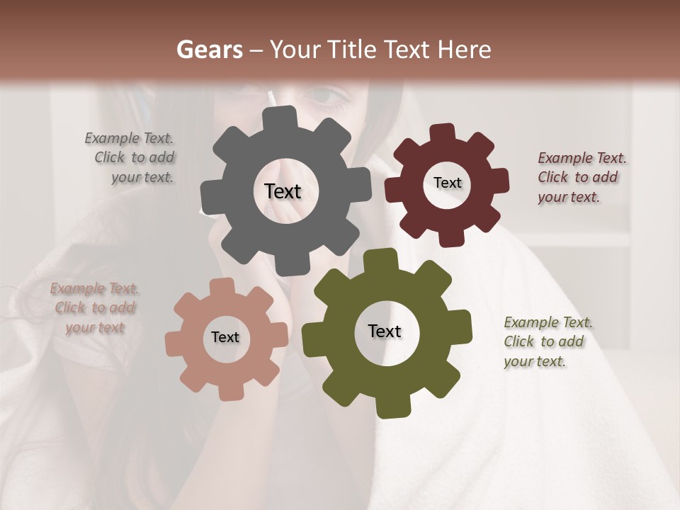 A Woman Wrapped In A Blanket Is Sitting On A Couch PowerPoint Template