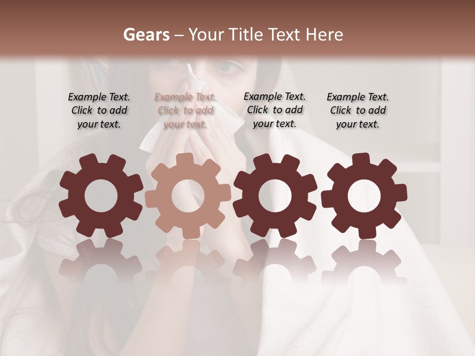 A Woman Wrapped In A Blanket Is Sitting On A Couch PowerPoint Template