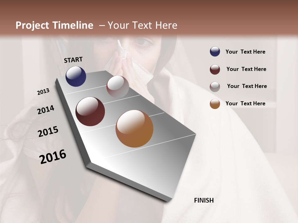 A Woman Wrapped In A Blanket Is Sitting On A Couch PowerPoint Template