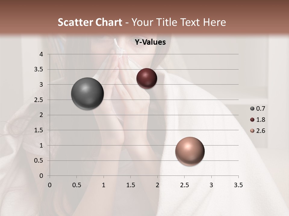 A Woman Wrapped In A Blanket Is Sitting On A Couch PowerPoint Template