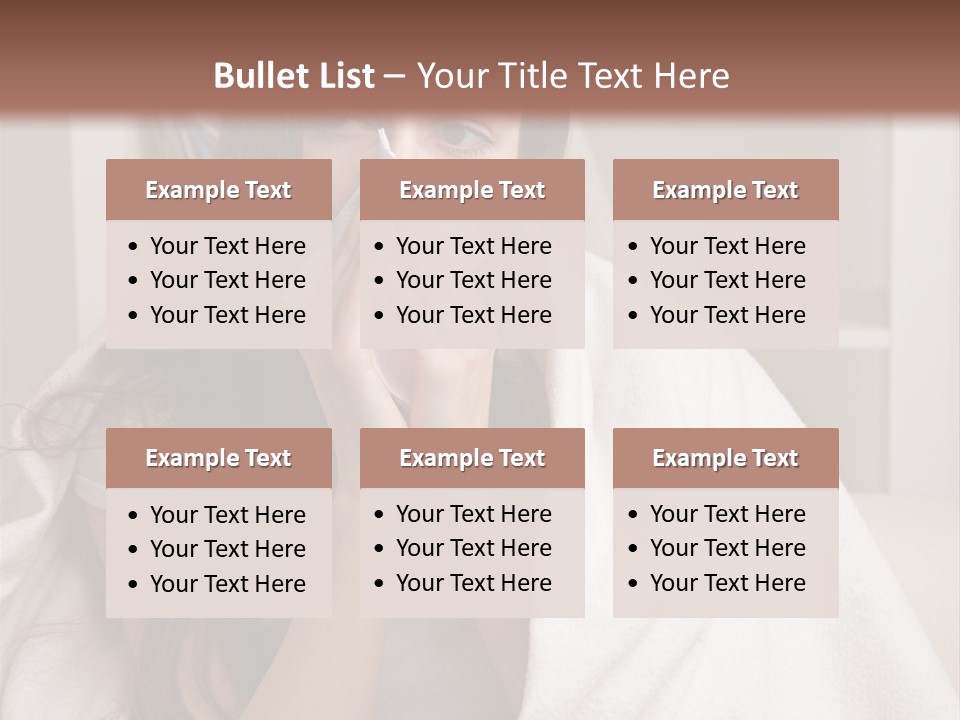 A Woman Wrapped In A Blanket Is Sitting On A Couch PowerPoint Template