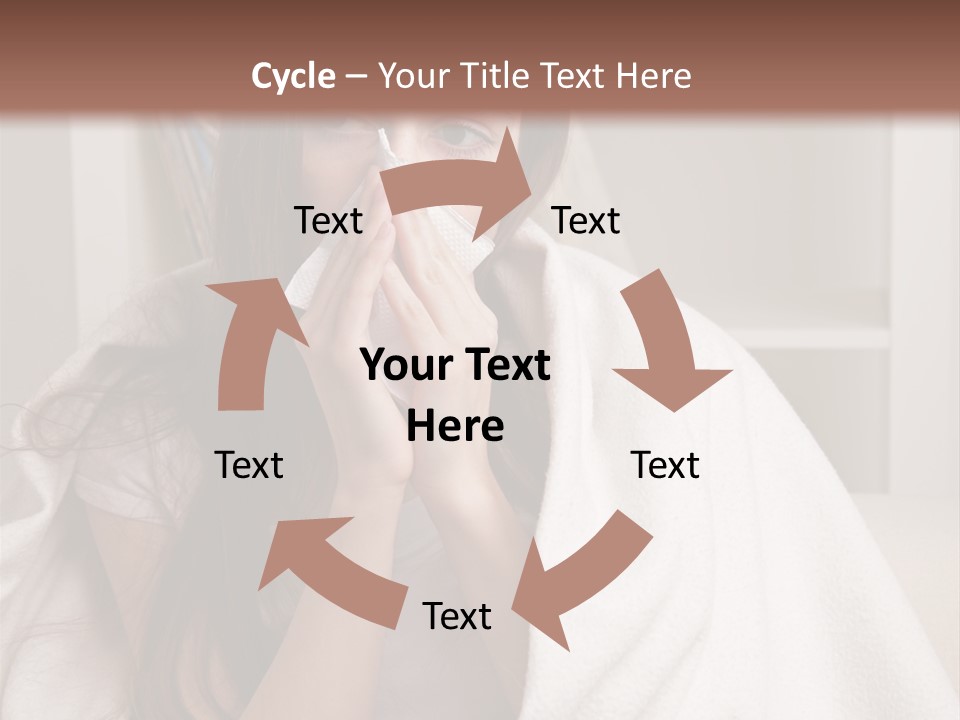 A Woman Wrapped In A Blanket Is Sitting On A Couch PowerPoint Template