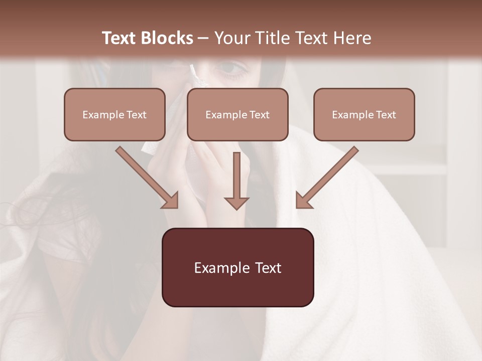A Woman Wrapped In A Blanket Is Sitting On A Couch PowerPoint Template