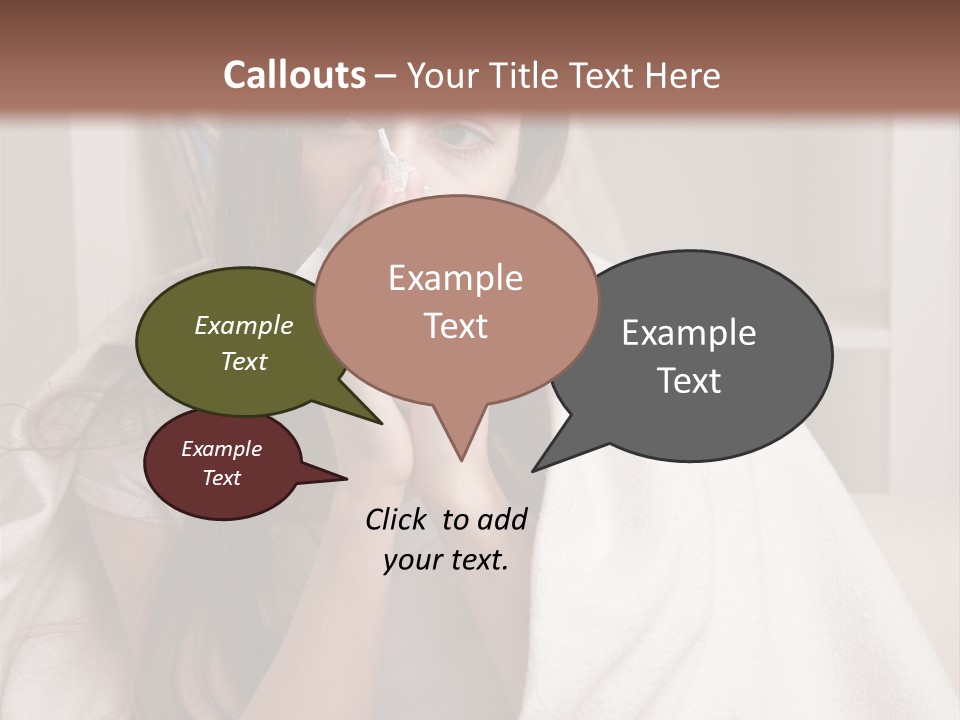 A Woman Wrapped In A Blanket Is Sitting On A Couch PowerPoint Template