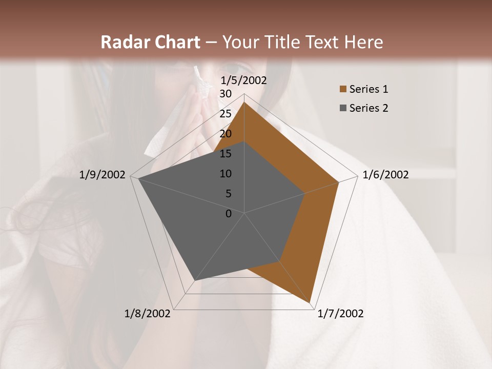 A Woman Wrapped In A Blanket Is Sitting On A Couch PowerPoint Template