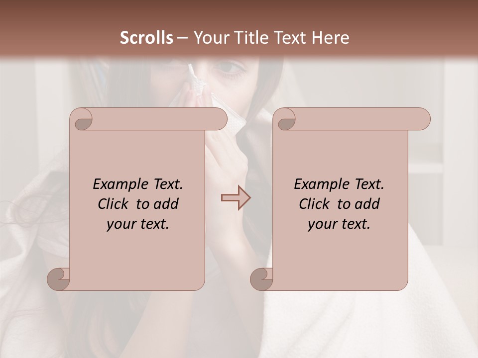 A Woman Wrapped In A Blanket Is Sitting On A Couch PowerPoint Template