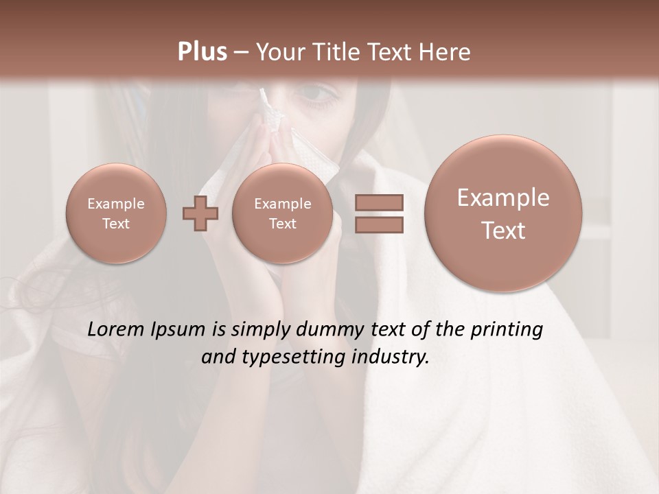 A Woman Wrapped In A Blanket Is Sitting On A Couch PowerPoint Template