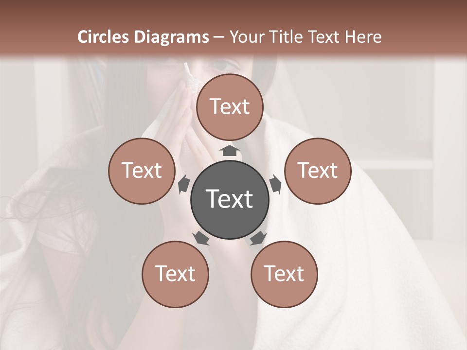 A Woman Wrapped In A Blanket Is Sitting On A Couch PowerPoint Template