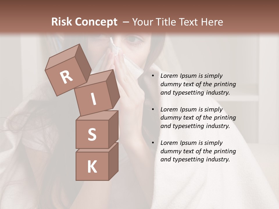 A Woman Wrapped In A Blanket Is Sitting On A Couch PowerPoint Template