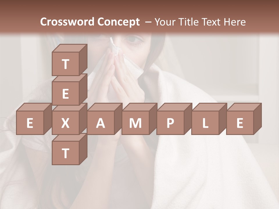 A Woman Wrapped In A Blanket Is Sitting On A Couch PowerPoint Template