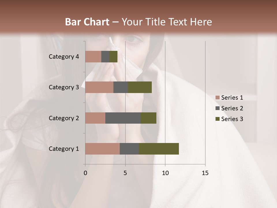 A Woman Wrapped In A Blanket Is Sitting On A Couch PowerPoint Template