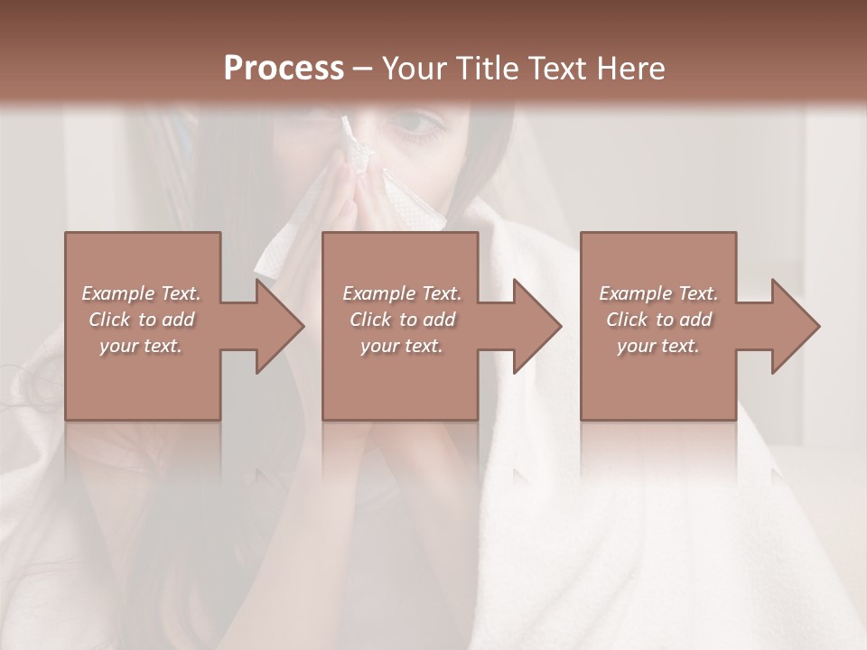 A Woman Wrapped In A Blanket Is Sitting On A Couch PowerPoint Template