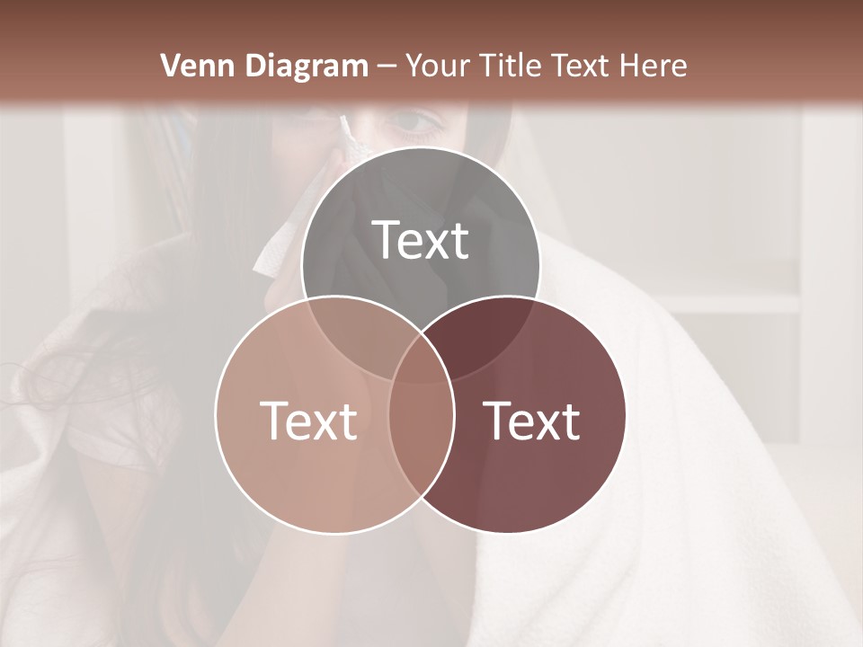 A Woman Wrapped In A Blanket Is Sitting On A Couch PowerPoint Template