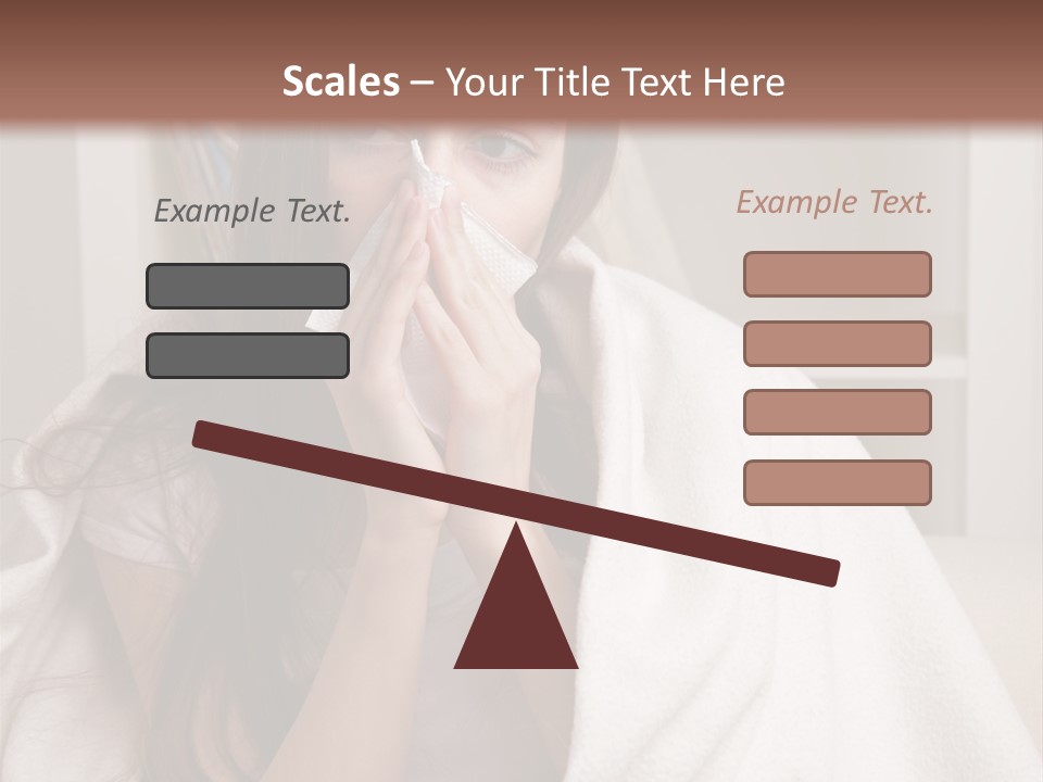 A Woman Wrapped In A Blanket Is Sitting On A Couch PowerPoint Template