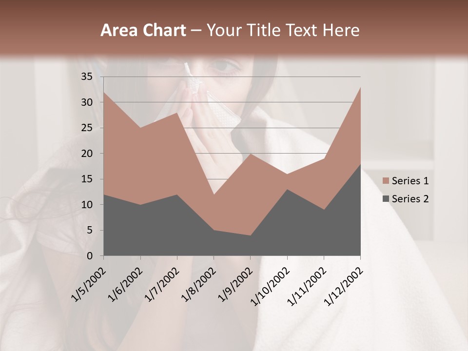 A Woman Wrapped In A Blanket Is Sitting On A Couch PowerPoint Template