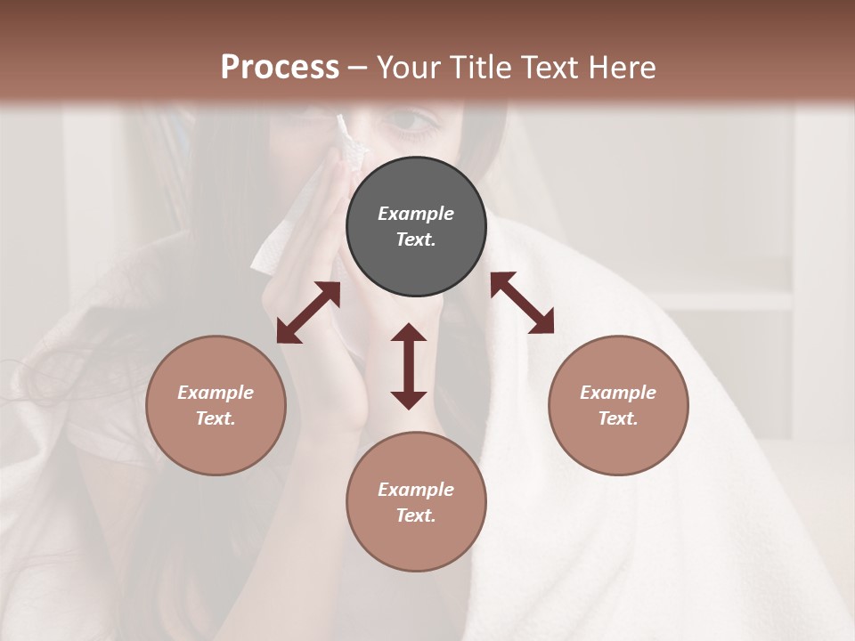 A Woman Wrapped In A Blanket Is Sitting On A Couch PowerPoint Template