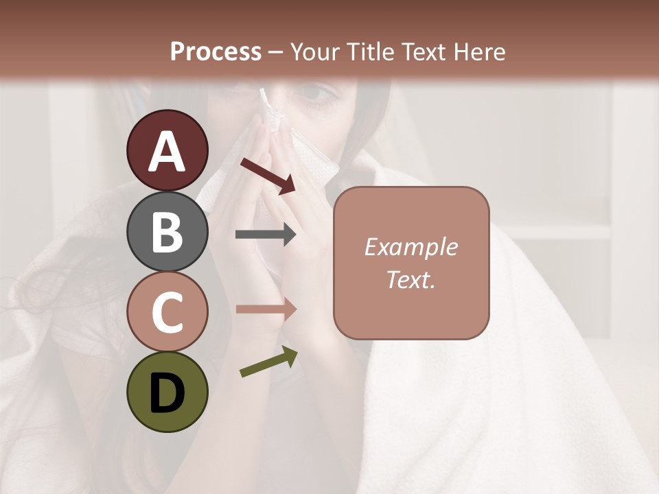 A Woman Wrapped In A Blanket Is Sitting On A Couch PowerPoint Template