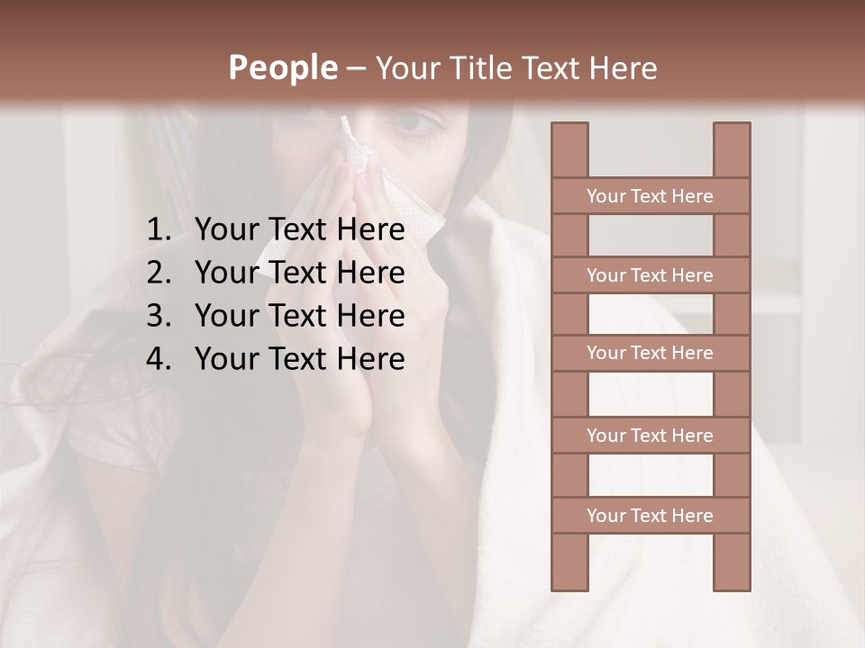 A Woman Wrapped In A Blanket Is Sitting On A Couch PowerPoint Template