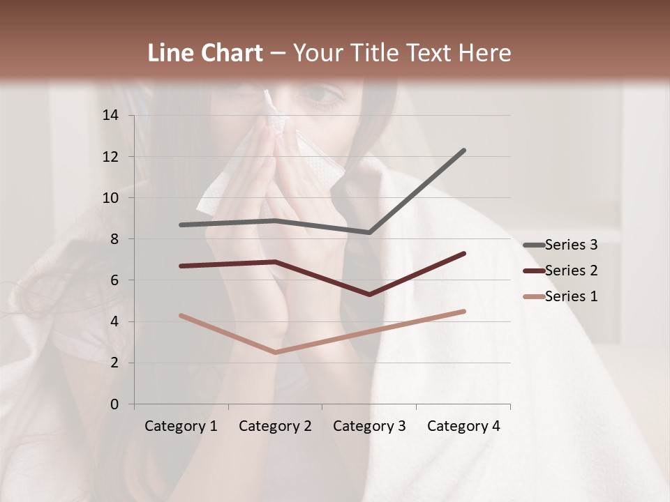 A Woman Wrapped In A Blanket Is Sitting On A Couch PowerPoint Template