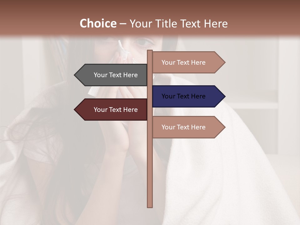 A Woman Wrapped In A Blanket Is Sitting On A Couch PowerPoint Template