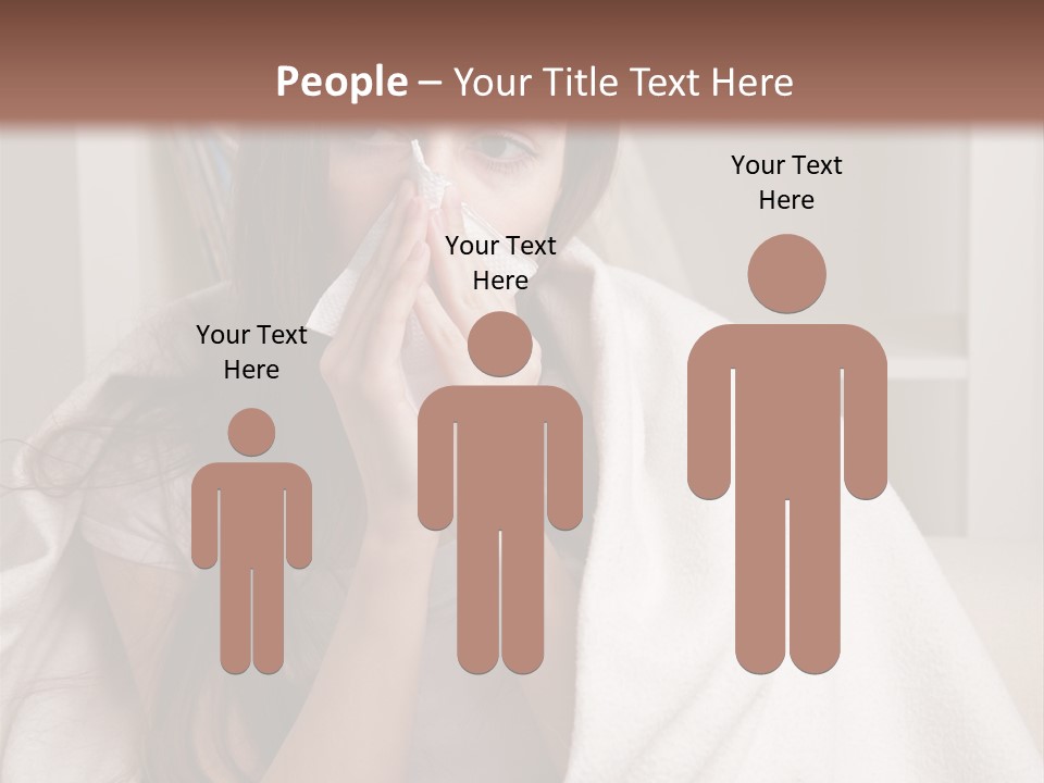 A Woman Wrapped In A Blanket Is Sitting On A Couch PowerPoint Template