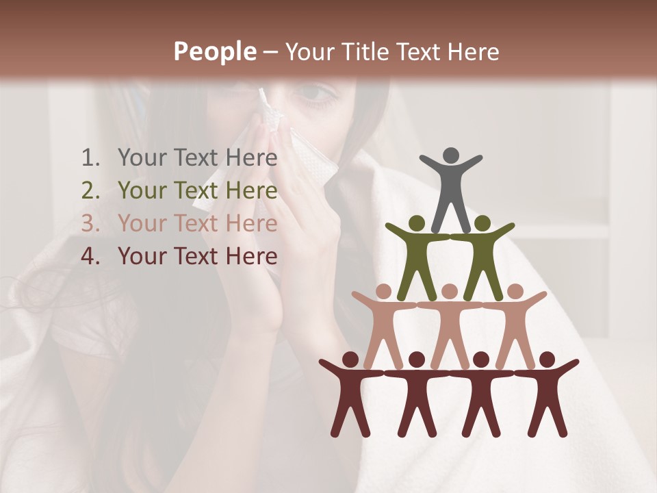 A Woman Wrapped In A Blanket Is Sitting On A Couch PowerPoint Template