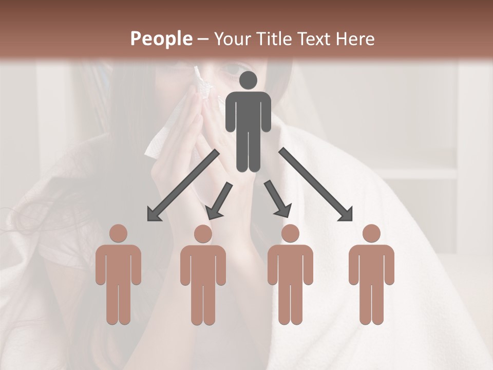 A Woman Wrapped In A Blanket Is Sitting On A Couch PowerPoint Template