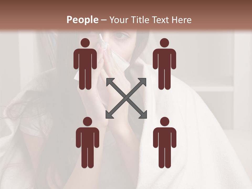 A Woman Wrapped In A Blanket Is Sitting On A Couch PowerPoint Template