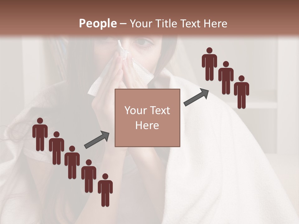 A Woman Wrapped In A Blanket Is Sitting On A Couch PowerPoint Template