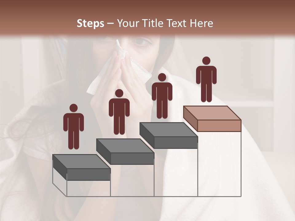 A Woman Wrapped In A Blanket Is Sitting On A Couch PowerPoint Template