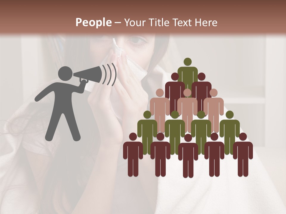 A Woman Wrapped In A Blanket Is Sitting On A Couch PowerPoint Template