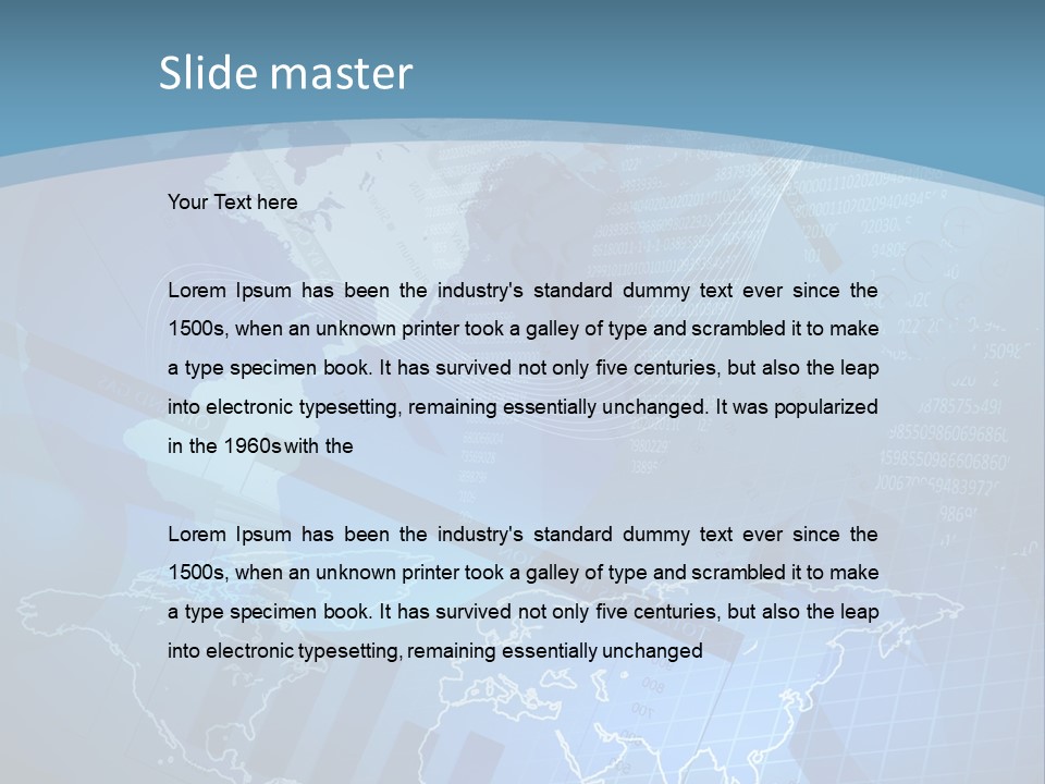 A Blue And White World Map Powerpoint Presentation PowerPoint Template
