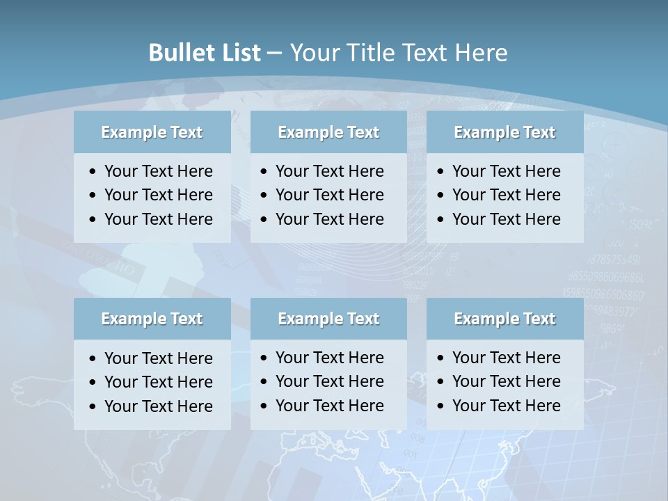 A Blue And White World Map Powerpoint Presentation PowerPoint Template