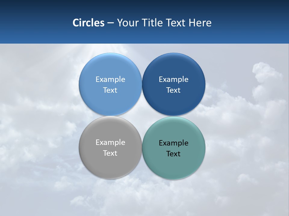 A Blue Sky With White Clouds And Sun Rays PowerPoint Template