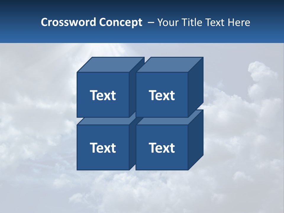 A Blue Sky With White Clouds And Sun Rays PowerPoint Template