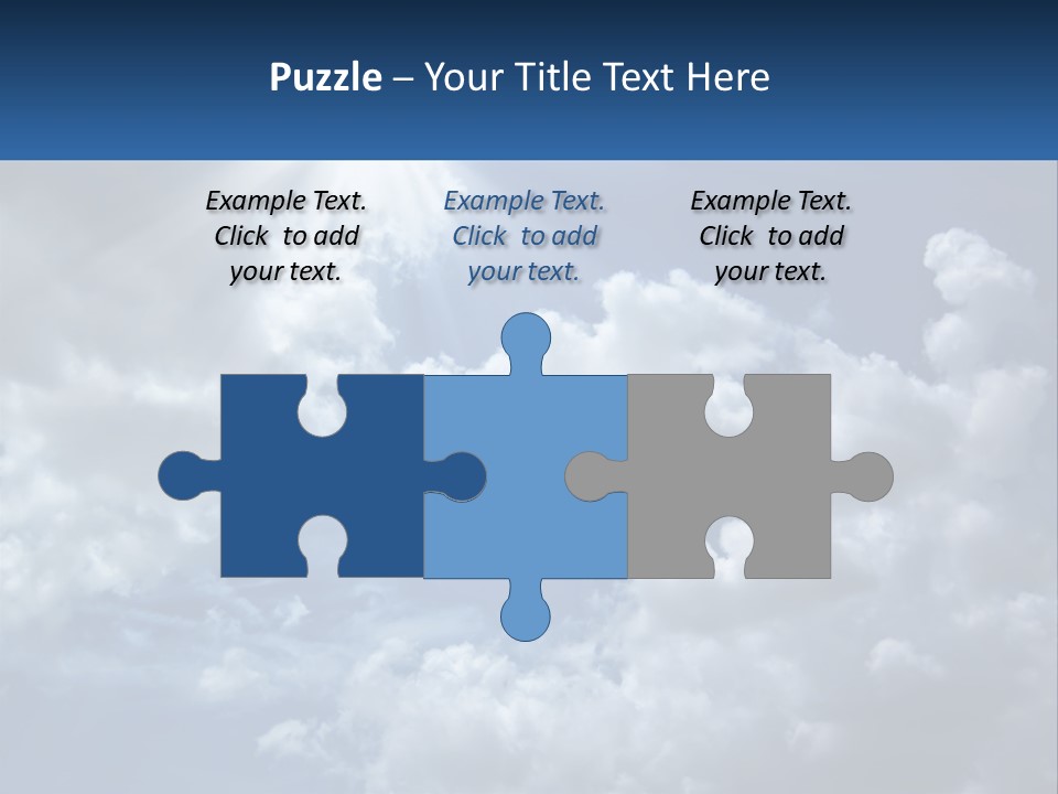 A Blue Sky With White Clouds And Sun Rays PowerPoint Template