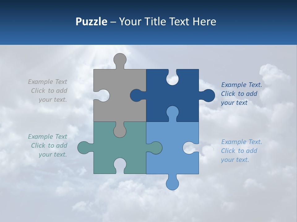 A Blue Sky With White Clouds And Sun Rays PowerPoint Template