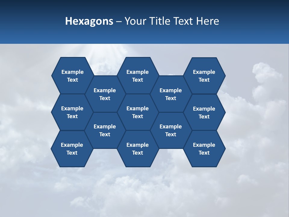 A Blue Sky With White Clouds And Sun Rays PowerPoint Template