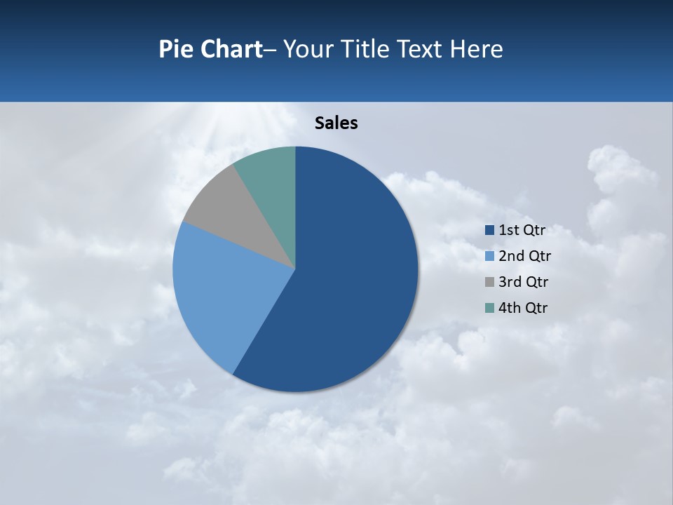 A Blue Sky With White Clouds And Sun Rays PowerPoint Template