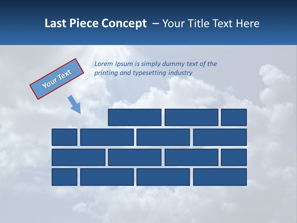 A Blue Sky With White Clouds And Sun Rays PowerPoint Template