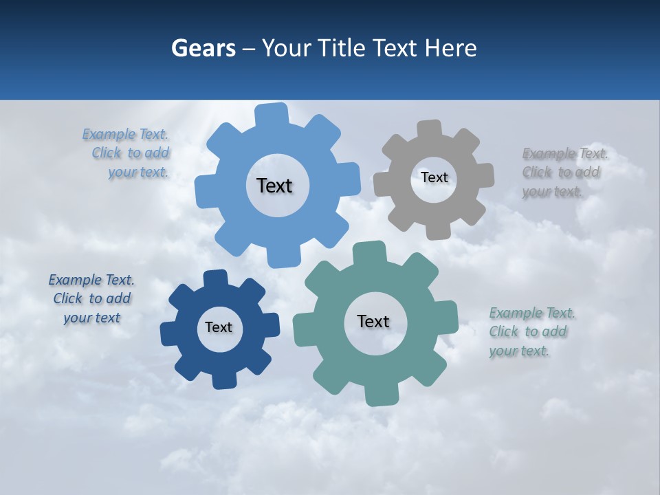 A Blue Sky With White Clouds And Sun Rays PowerPoint Template