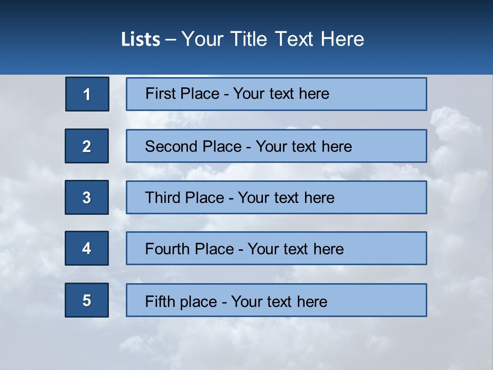 A Blue Sky With White Clouds And Sun Rays PowerPoint Template